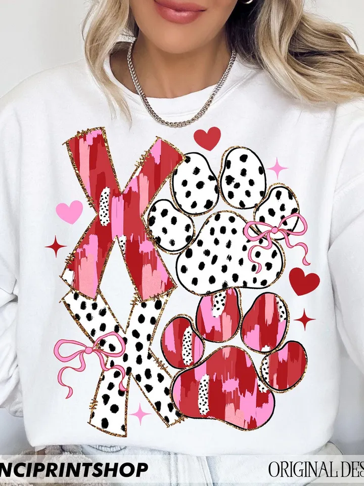 Brushstroke Paw Dog Valentine Coquette Png, Dog Valentines png, Dog Lover png, Valentines Day png, Xoxo png, Valentines png, Dog Paw png