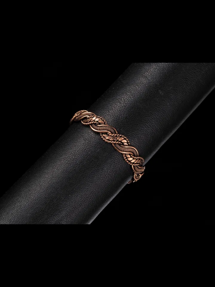 Woven copper wire bracelet Antique style handcrafted copper jewelry Unique gift