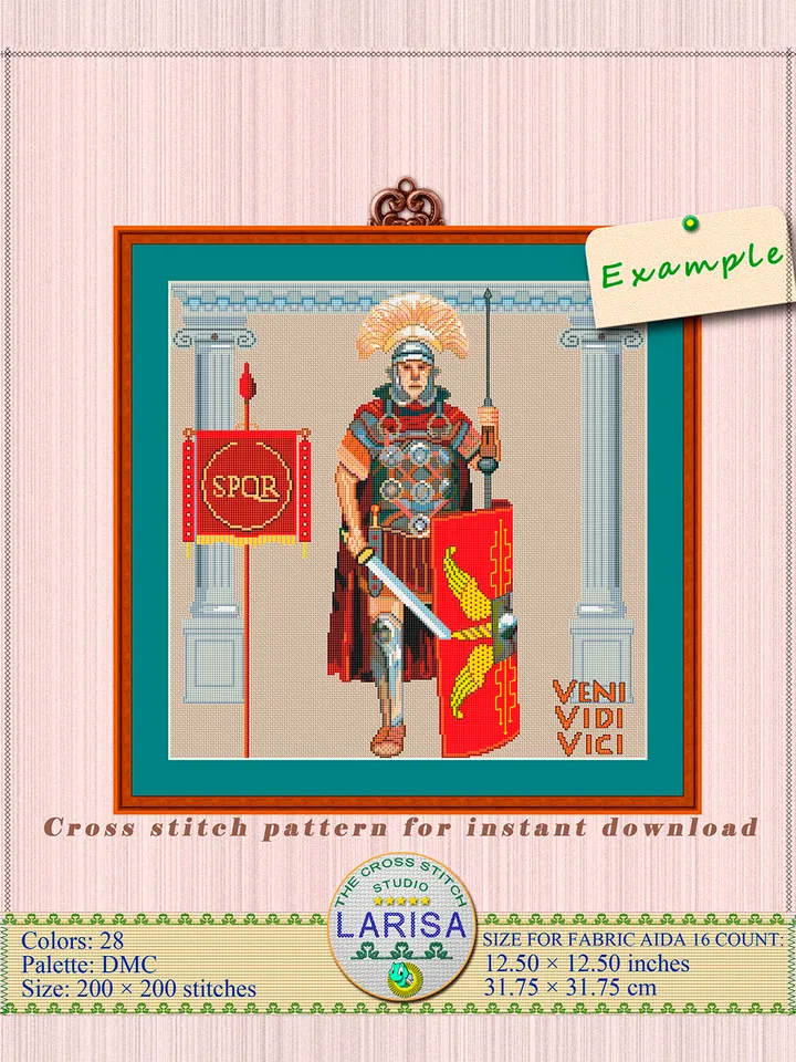 Centurion Cross Stitch Pattern | Roman Legionary