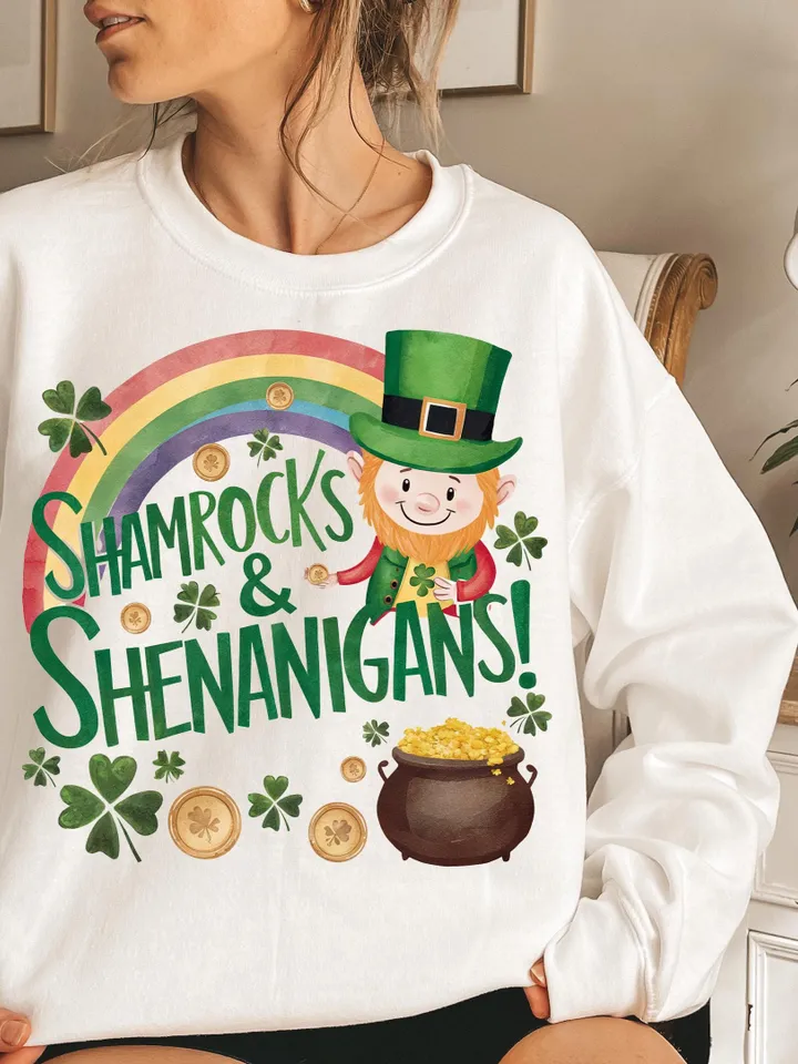 Shamrocks Shenanigans St Patrick's Day PNG, Rainbow Gold Pot png, Lucky Kids st patty Png, Shamrock PNG, St Patricks Png, Lucky Charm Png