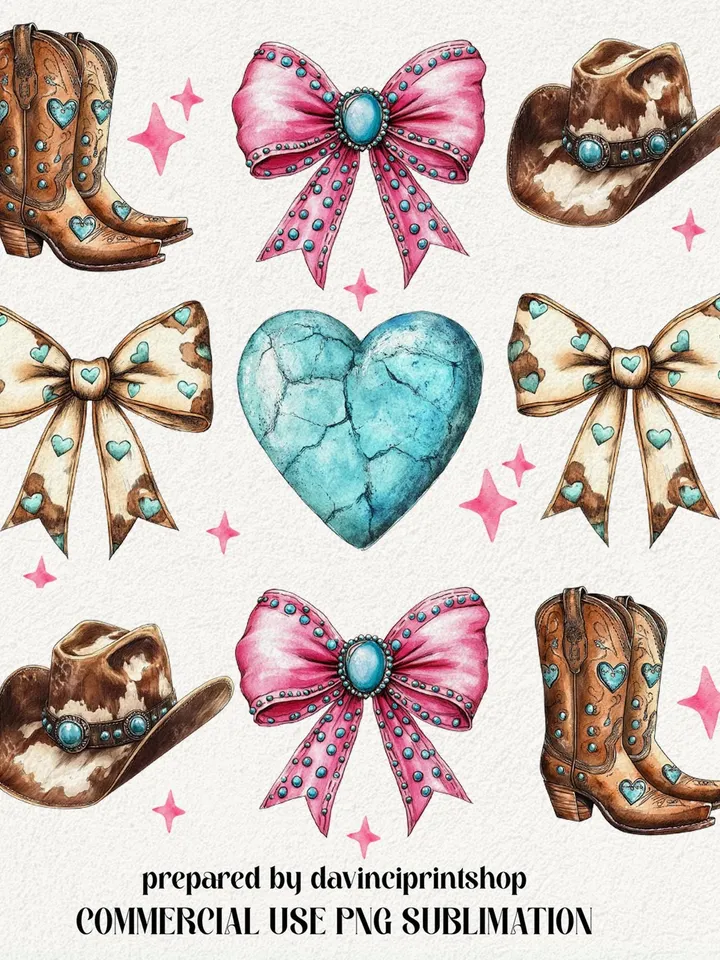 Western Valentines Coquette Bow png, Howdy Valentine png, Cowgirl Valentines, Turquoise Cowhide, Western Png, Love png, Valentines png, love