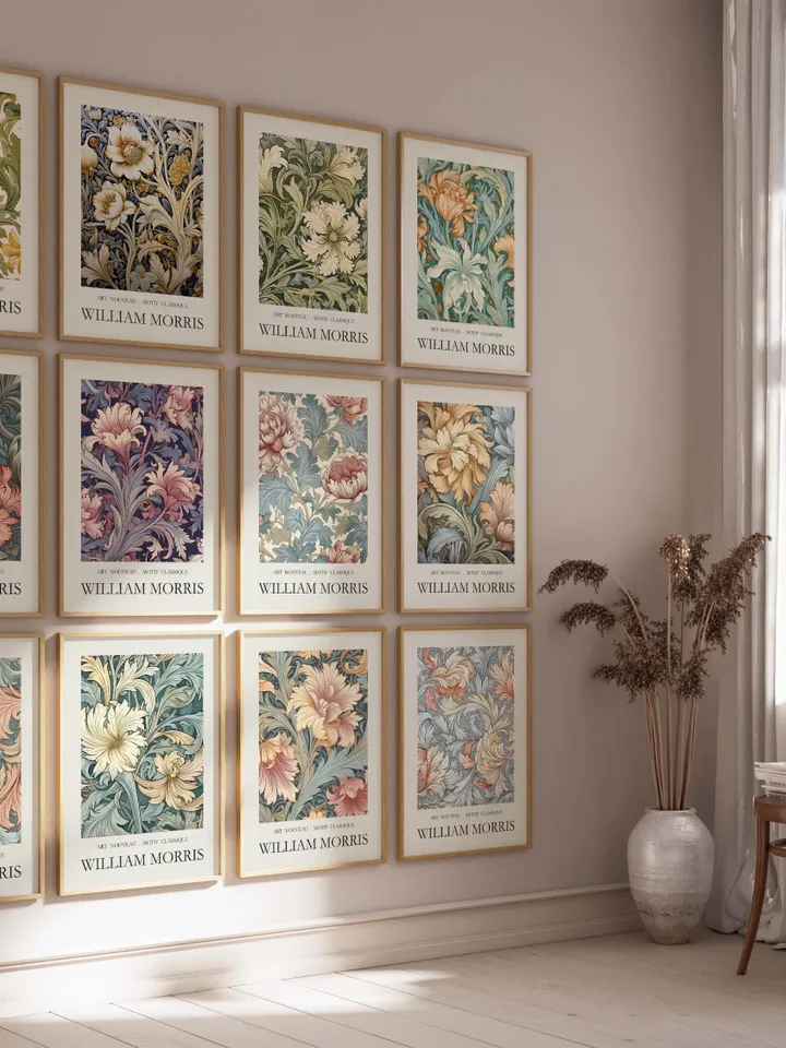 1000 Printable William Morris Wall Art Prints, Art Nouveau Decor, Maximalist Gallery Wall Set, Eclectic Digital Download, Vintage Prints Art