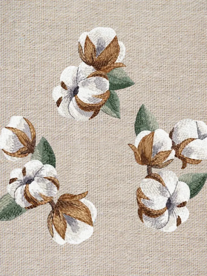 Cotton artistic set  for4X4 hoop machine embroidery design digital embroidery pattern home and clothing décor embroidery motif floral design