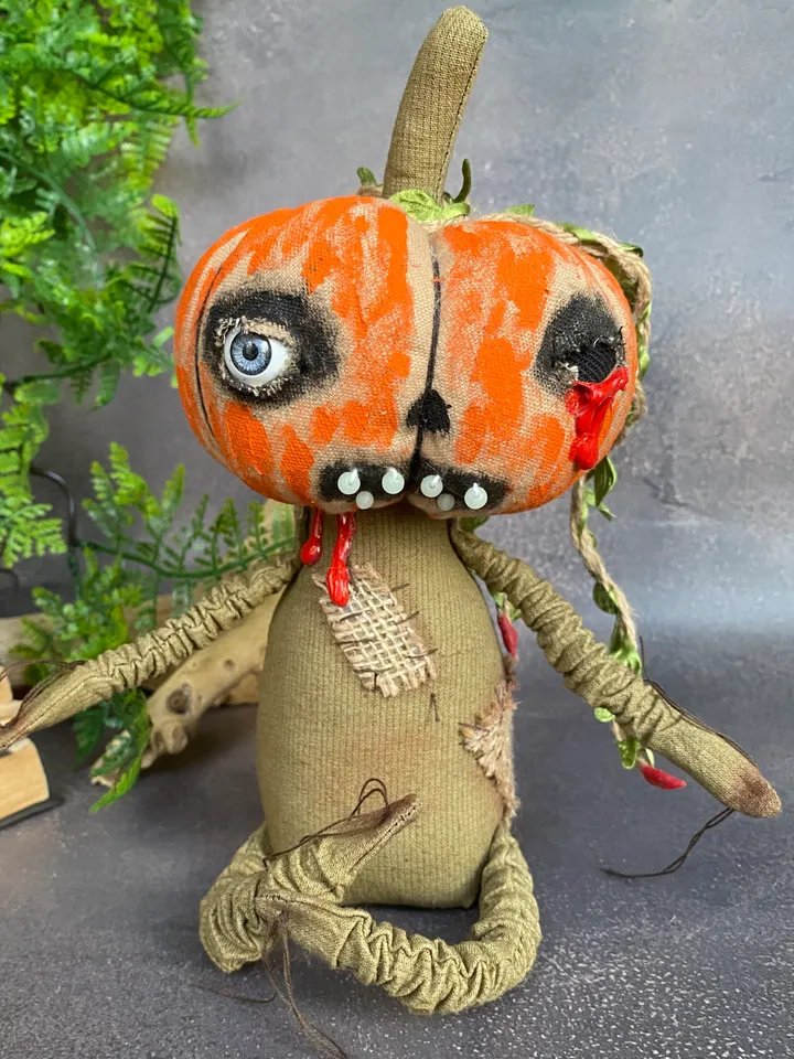 Primitive pumpkin for horror Halloween party