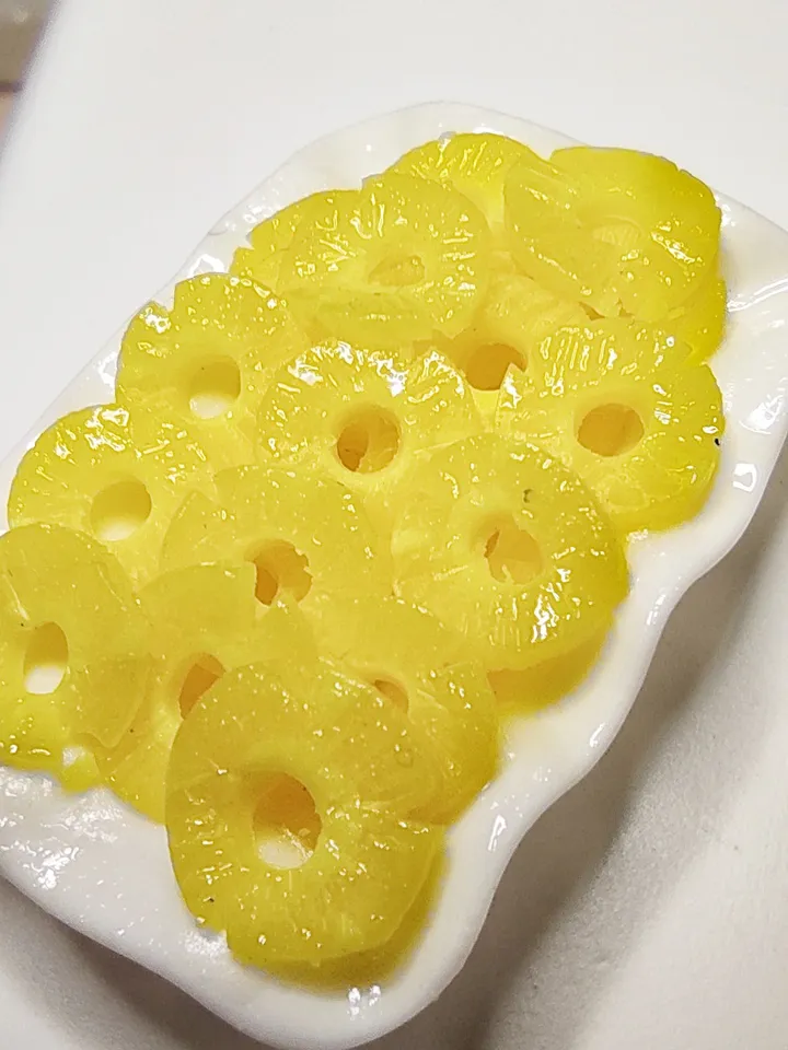 Realistic polymer clay pineapple slices - pineapple for dolls - fruit for doll - mini food - miniatures - dollhouse food
