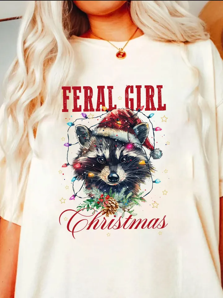 Feral Girl Christmas PNG, Christmas Png, Christmas Feral girl PNG, Feral Girl png, Retro Christmas png, Funny Christmas png, Png Designs