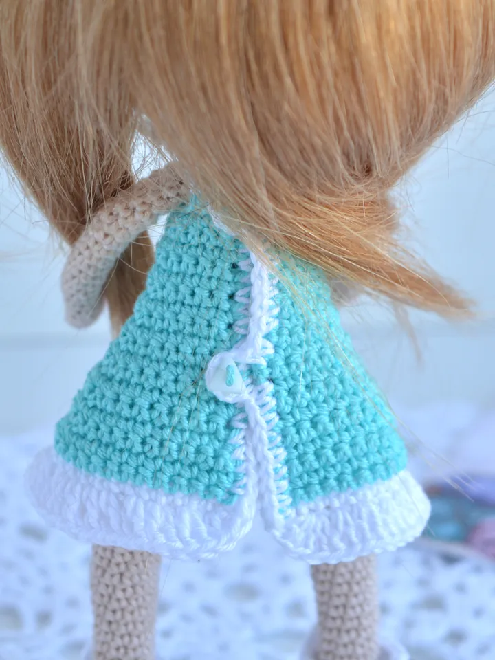 Crochet Doll Clothes Pattern, Outfit for Doll of 18 cm tall (English PDF), crochet doll dress pattern, dress amigurumi doll, dress pattern doll, clothes crochet doll, crochet boots and panama, doll clothes set