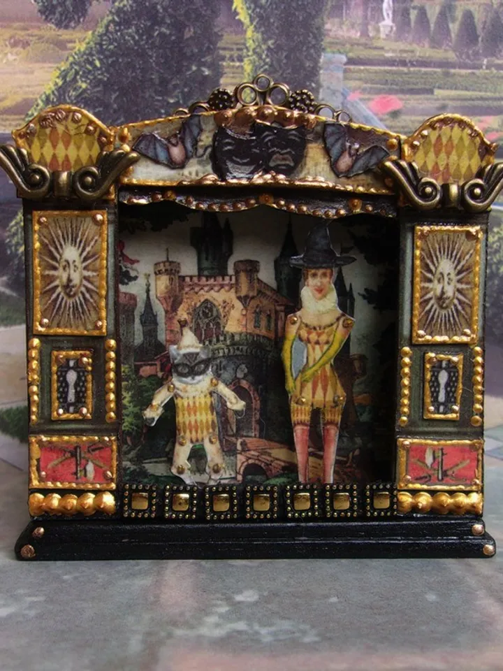 Puppet show. Dollhouse miniature.1:12 scale.