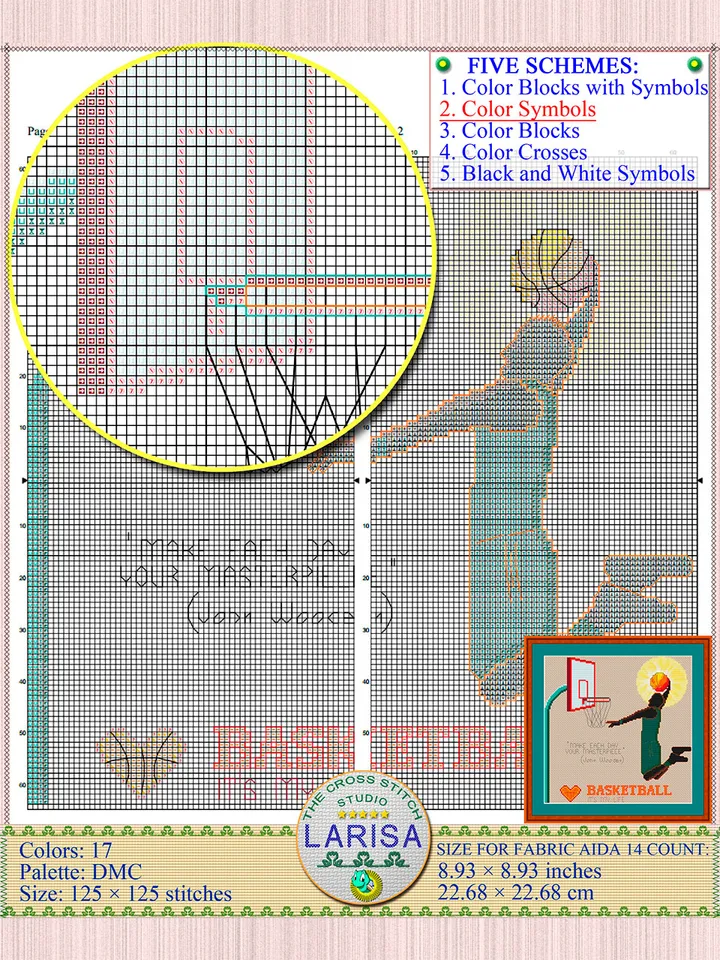 Basketball Cross Stitch Pattern | Basketball Player