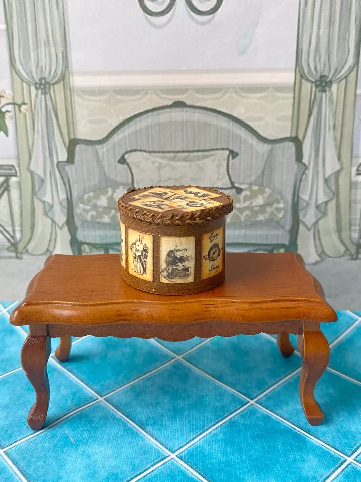 Boxes for doll house. Storage box. 1:12. Puppet miniature. Dollhouse accessories.