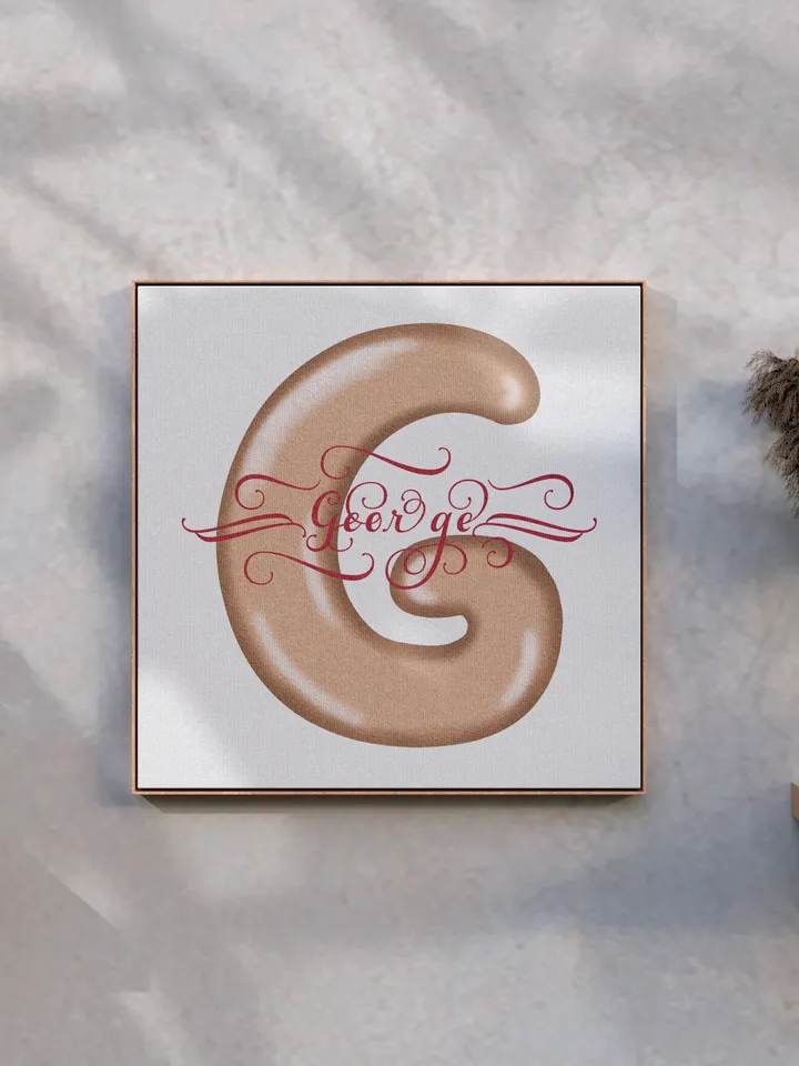 George - name in Samantha style with bright letters, digital design
