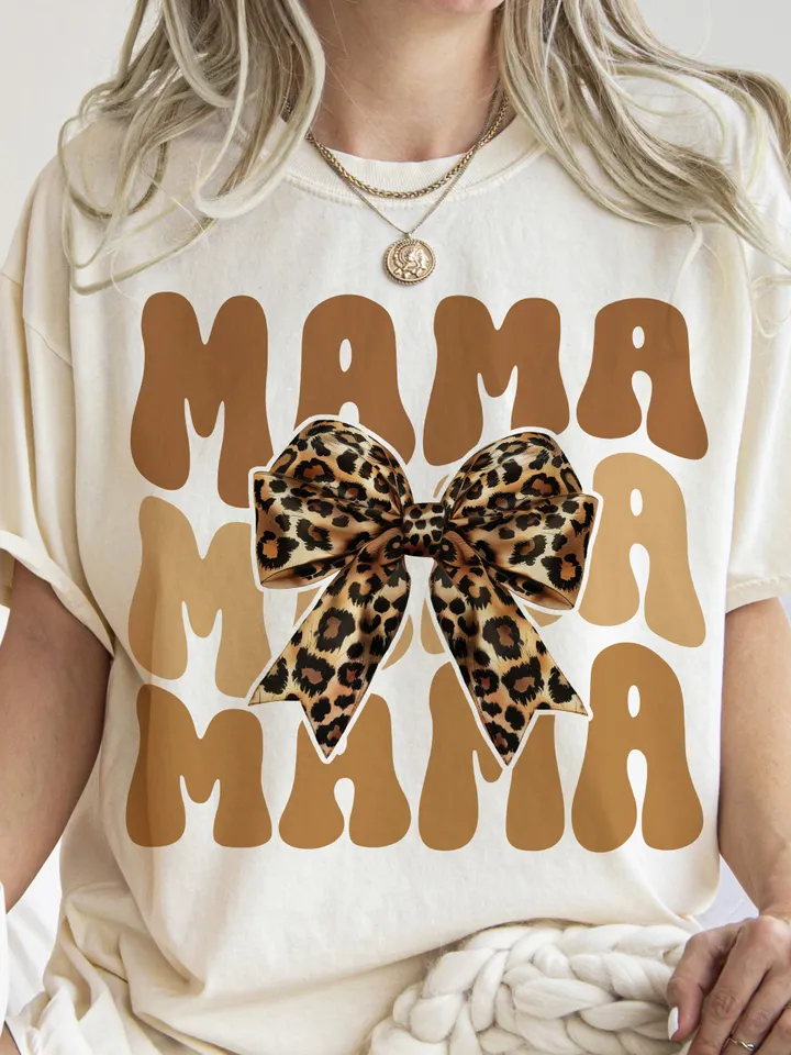 Cheetah Coquette bow png, Mama png design sublimation png retro mama png mothers day png design varsity mama png Coquette png leopard design
