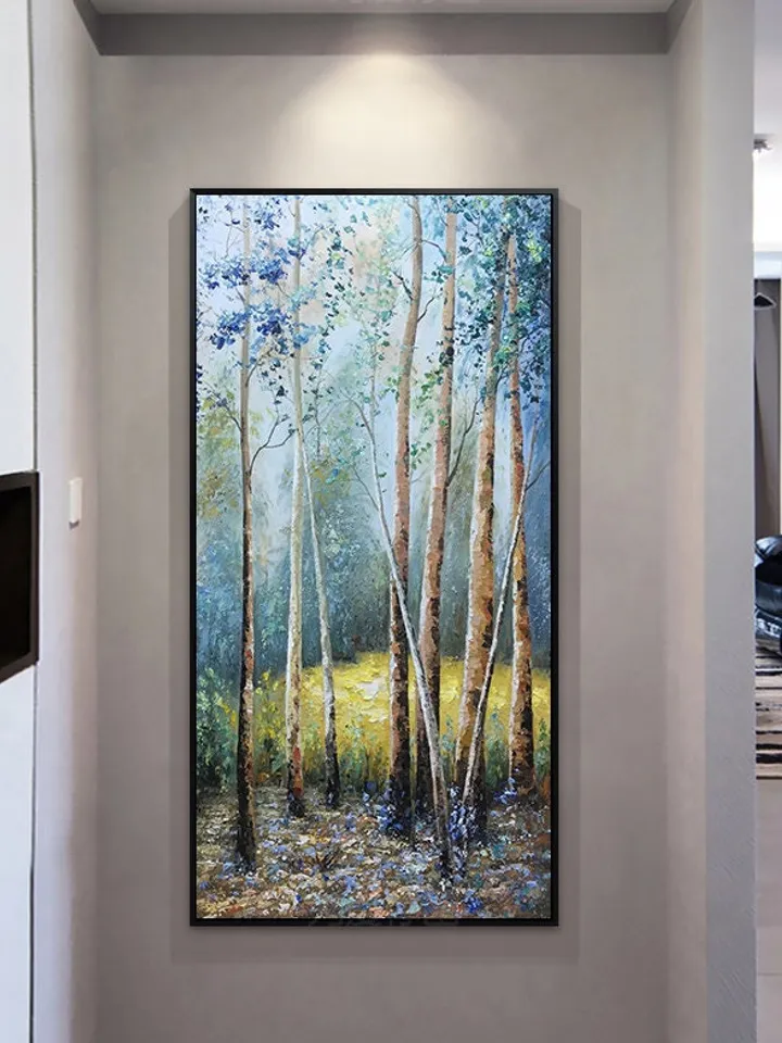 Original painting,Large wall art,Boho wall decor, Forest oil painting, Home decor, Art decor, Abstract art,Holiday decor, Bedroom decor
