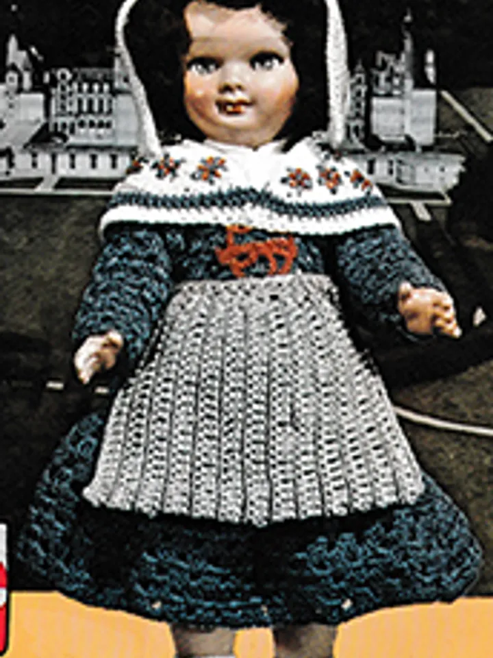 Vintage Crochet Pattern Dress for Doll Anjou Doll Pattern Digital Download PDF