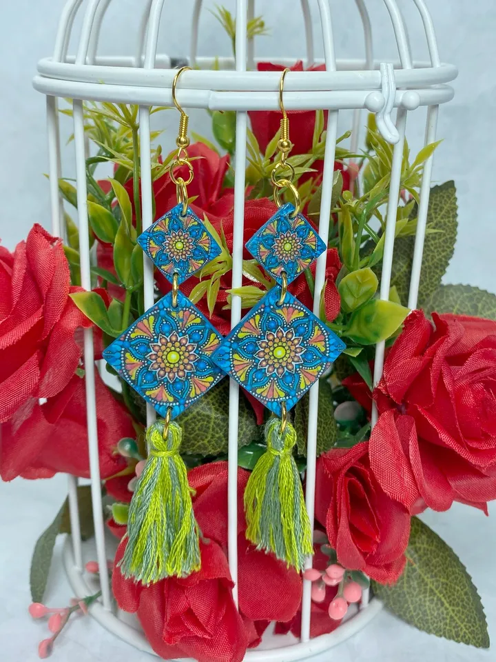Handmade fringe earrings.