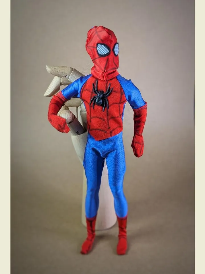 Blue & red cosplay Spider bodysuit for 12-inch fashion male dolls