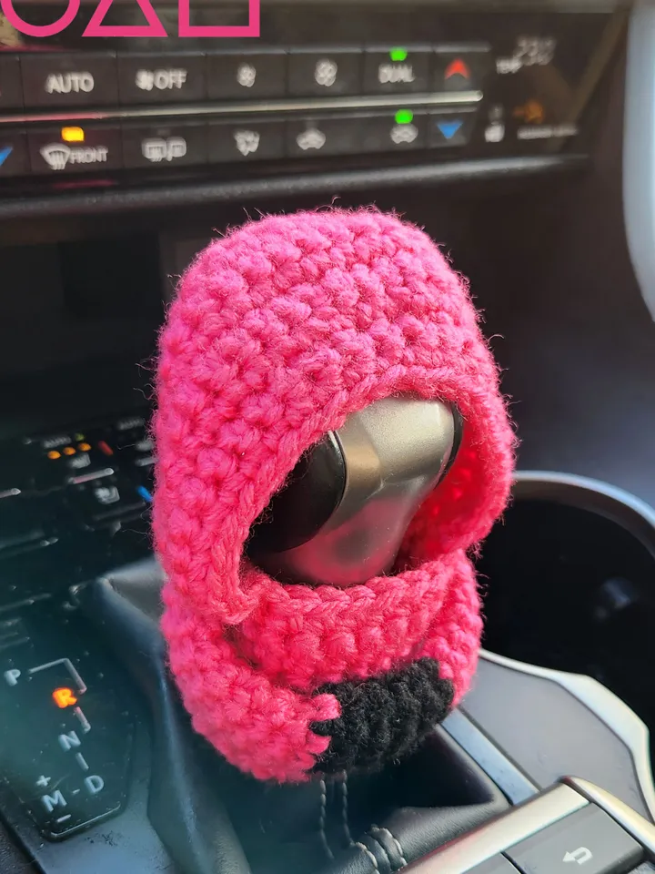 Pink Guard Hoodie Gear Shift Cover Crochet Pattern for Beginners, St Valentine Gift