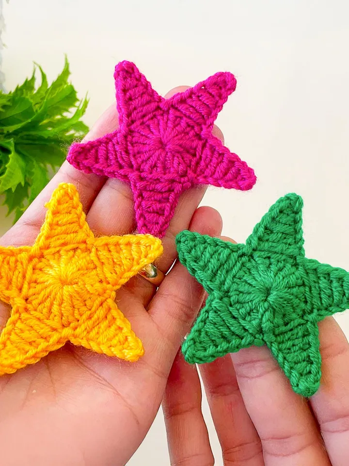 Crochet Star Pattern Applique PDF, DIY Decorative Star Ornament, Easy Crochet Pattern for Beginners