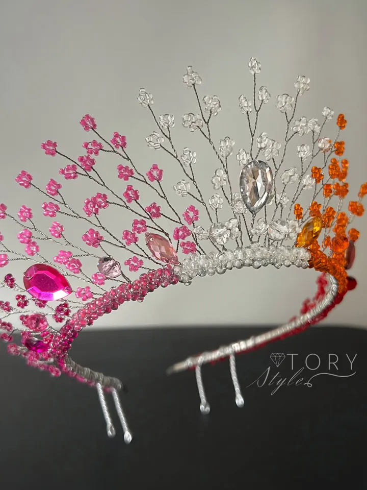 Flowers crown, Pride headpiece, Lesbian accessories, Pride jewelry, Lesbian jewelry, LGBT accessories, LGBTQ jewelry