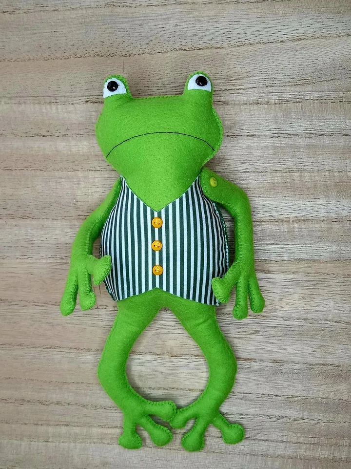 Mr. Frog, Frog Gentleman, Green Toad Toy, Toad, Felt Frog, Felt Toy