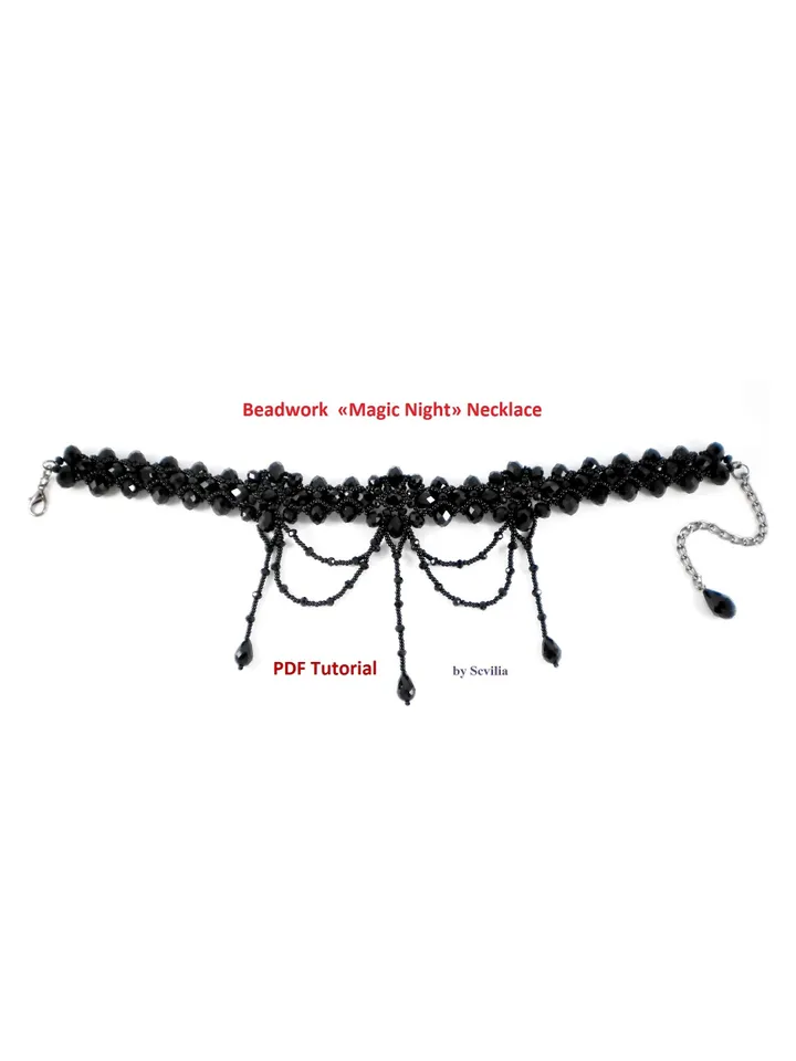 Tutorial «Magic Night» Necklace, beaded Necklace, Beading Tutorial, Beadwork Tutorial