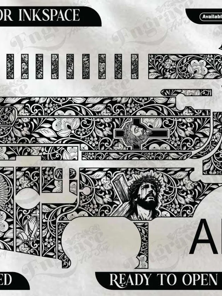 AR15 Scroll Design,lasercut,laserengraving,fiberlaser,engravingfiles