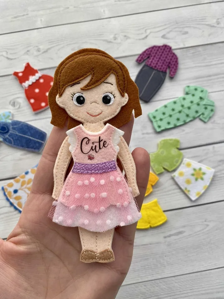 Quiet book Dollhouse pattern, Felt Busy book pattern pdf, Felt doll Pattern with clothes set, Dress up Doll, Felt dollhouse book for girl