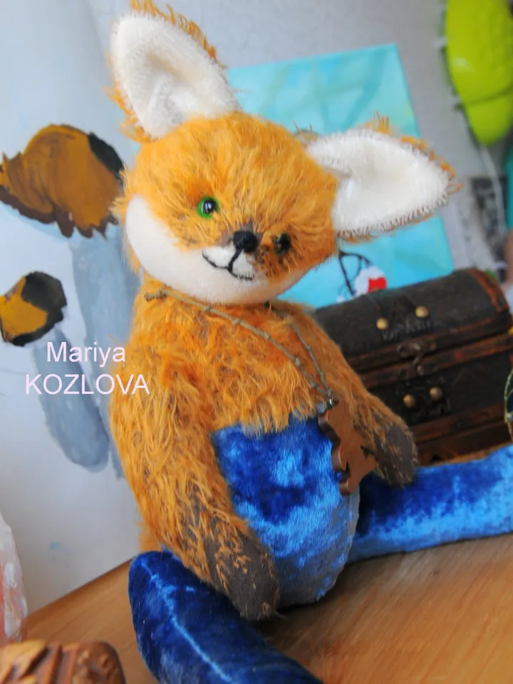 DIY Funny Fox in Pants PDF Pattern for 14" (36 cm) fully jointed stuffed toy teddy friend orange fox sewing pattern pdf
