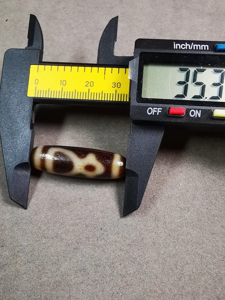 Gandhanra Tibetan Kubera Dzi Bead,Tibetan Chung,God of Wealth Amulet,Small Size 35*11 mm