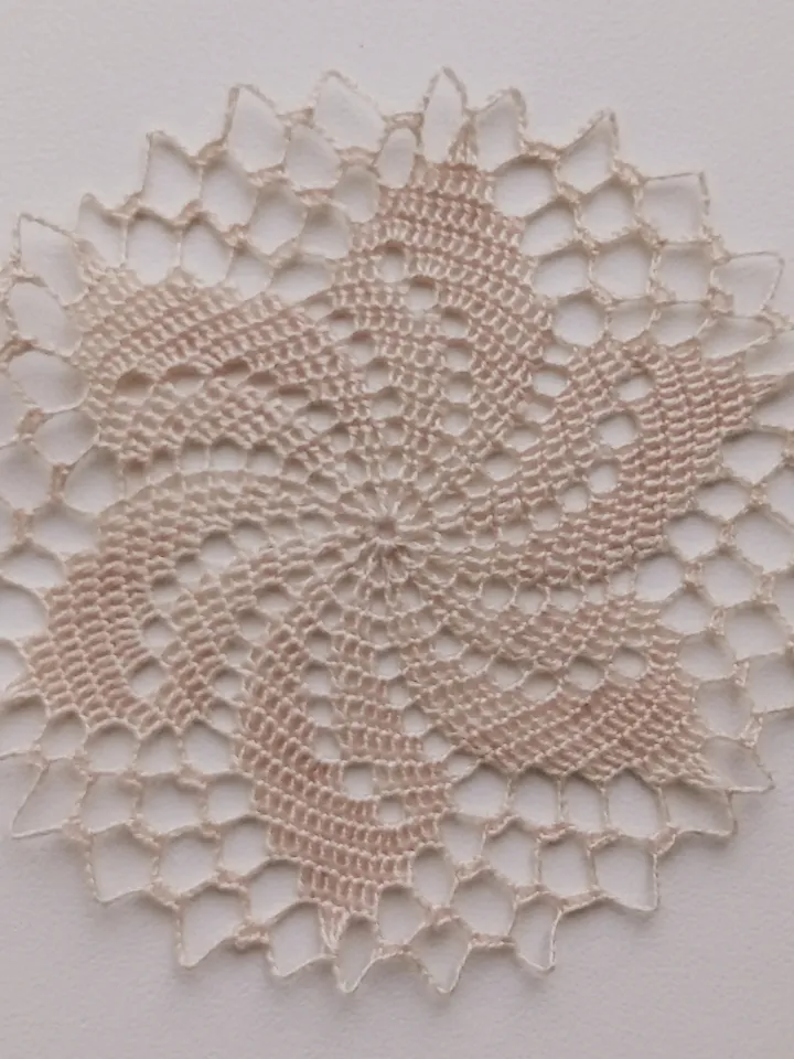 Miniature Beige Doily for Dollhouse