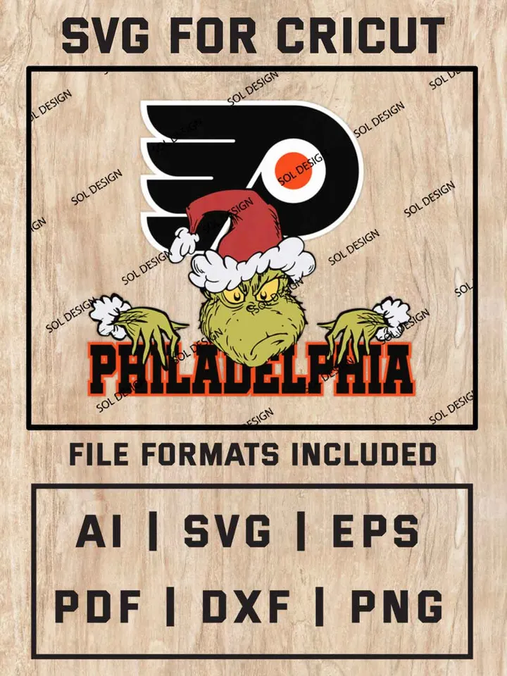 Grinch Philadelphia Flyers SVG, NHL Logo SVG Design, NHL Philadelphia Flyers SVG, NHL Flyers Cricut, Christmas Svg, Grinch svg, Digital Download