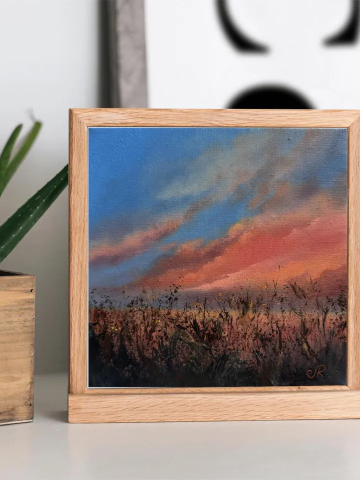 Sunset Oil Painting Original Landscape Sunrise Wall Art