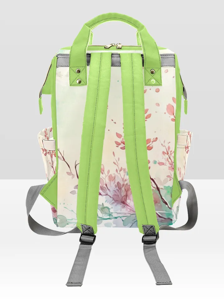 Spring Watercolor Style Diaper Bag Backpack