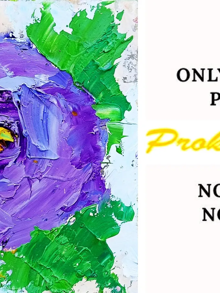 Rose Painting Cornflower Original Art Impasto Oil Painting 4x4 Impasto Rose Wall Art Floral Meadow Painting Field