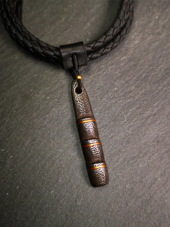Gandhanra Handmade Tibetan Amulet Pendant,Tibetan Ladder of Heaven, Made of Cold Iron,2.08"