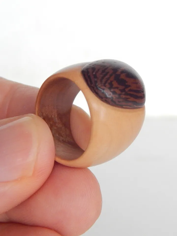 Wooden signet ring. Handmade jewelry made from natural wood. 2