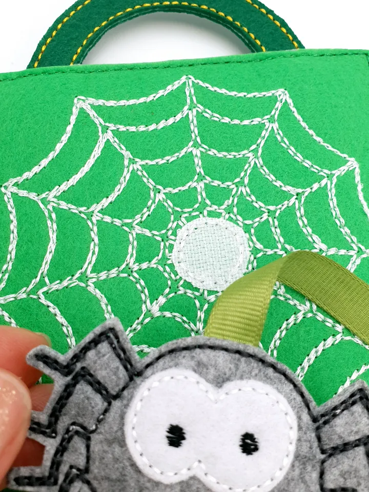 Spider Quiet Book Page ITH Embroidery Design, Velcro Web Felt Activity Page, Fine Motor Toy Pattern, 4x4 Hoop Download