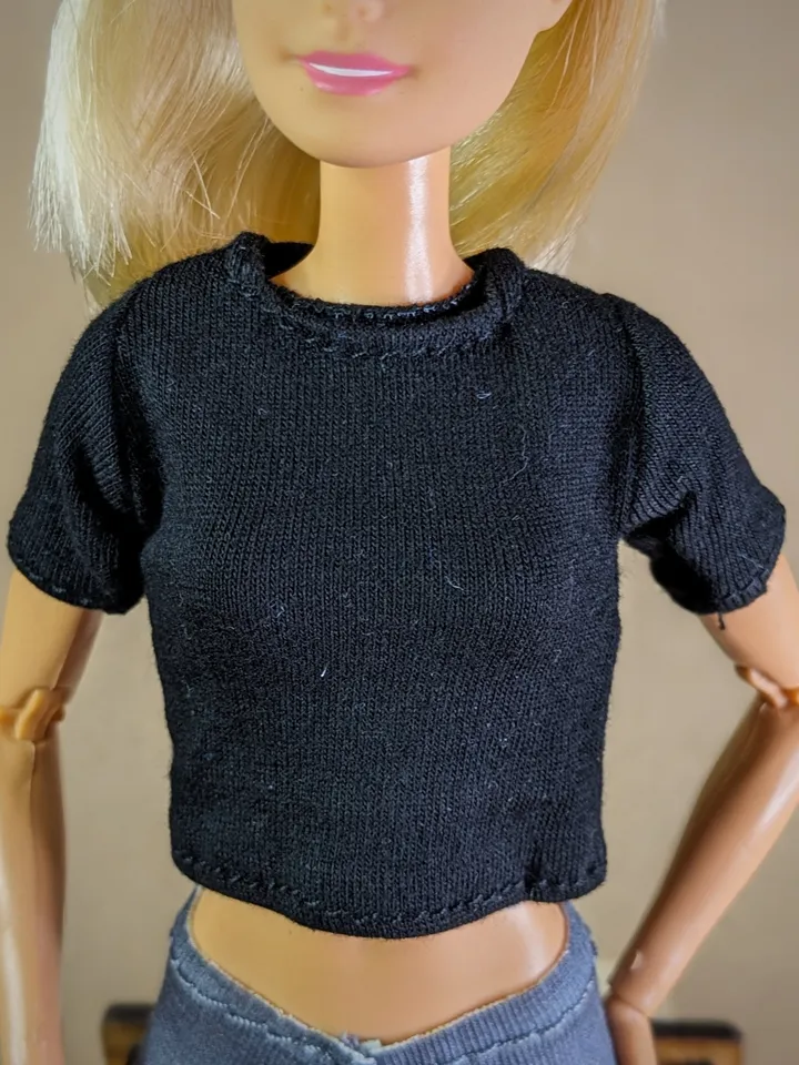 Black T-shirt & Gray leggins for 1/6 scale fashion female dolls
