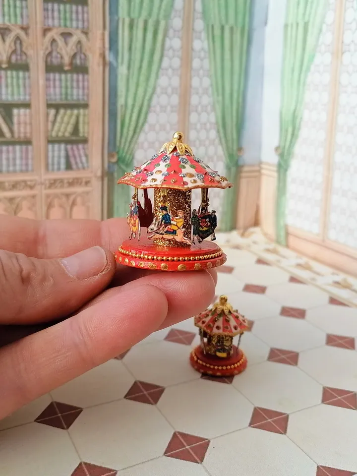 Carousel for a doll. Doll toy. 1:12. Handmade.