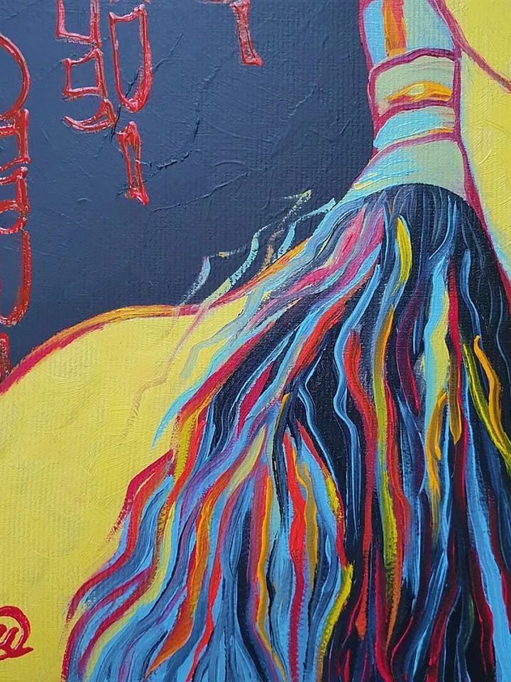 Native American Painting Woman Original Art Pocahontas Wall Art Portrait Artwork