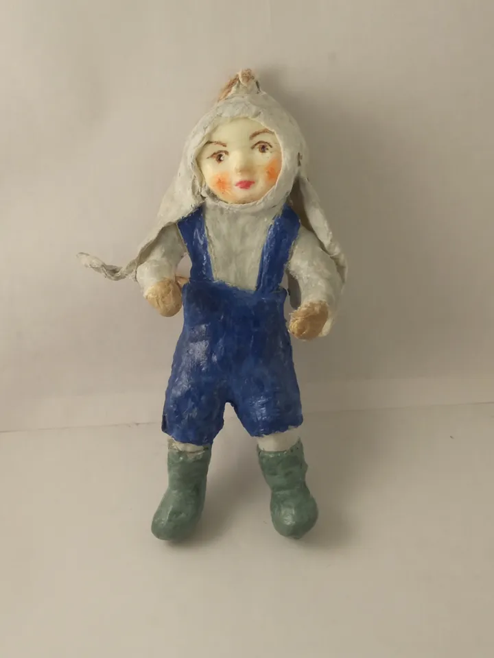 Handmade Bunny Pendant Cotton Papier Mâché/Christmas Tree Decoration/Easter Decor/Family Souvenir