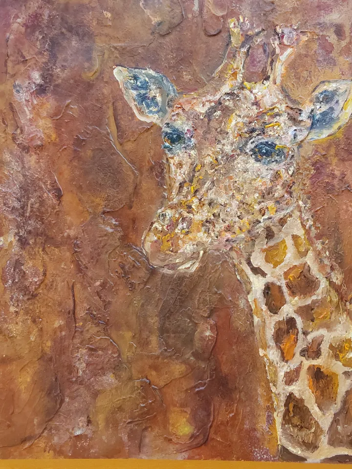 Oil painting on canvas "Giraffe" 50x100cm (20x40 inch)