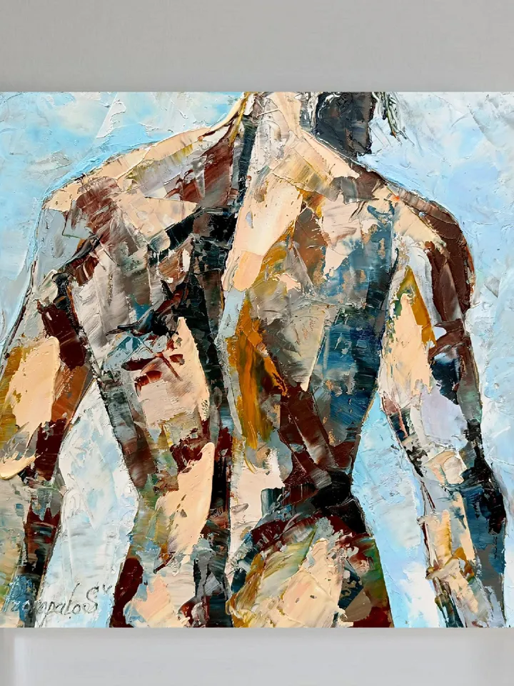 Gay Body Painting Male Original Art Men Abstract Wall Art Gay Wall Decor Gifts for Him Personalized Gifts by ArtProkopaloSv
