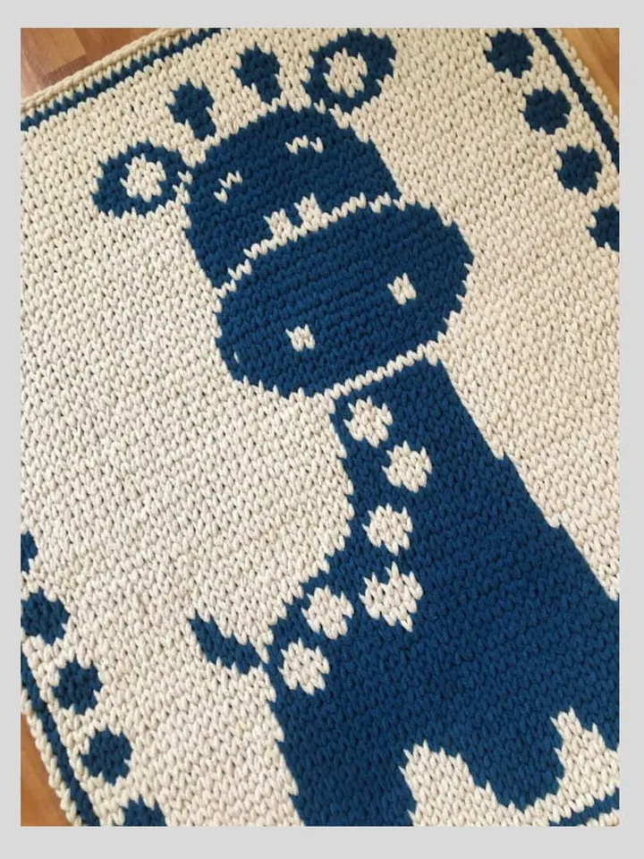 Loop Yarn Giraffe Blanket Pattern PDF Download
