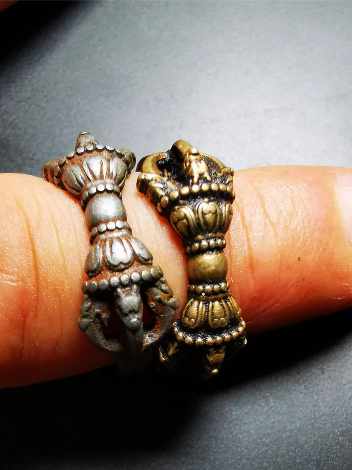 Gandhanra Handmade Tibetan Vajra Ring,Buddhist Protection Jewelry