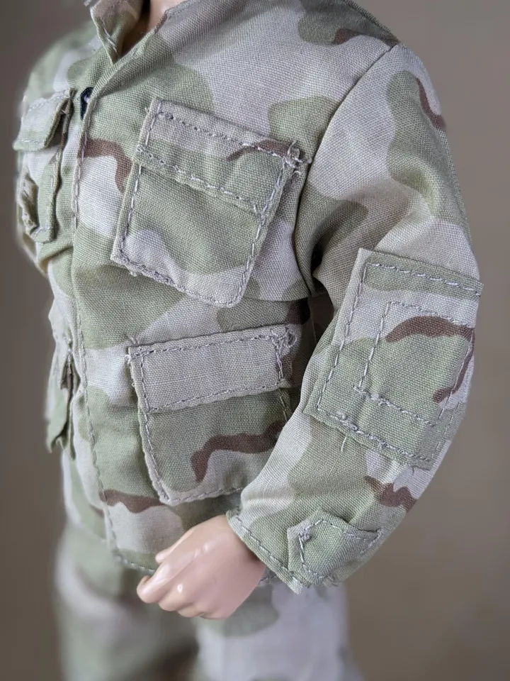 Khaki military-style jacket & pants for fashion male dolls (long sleeve)