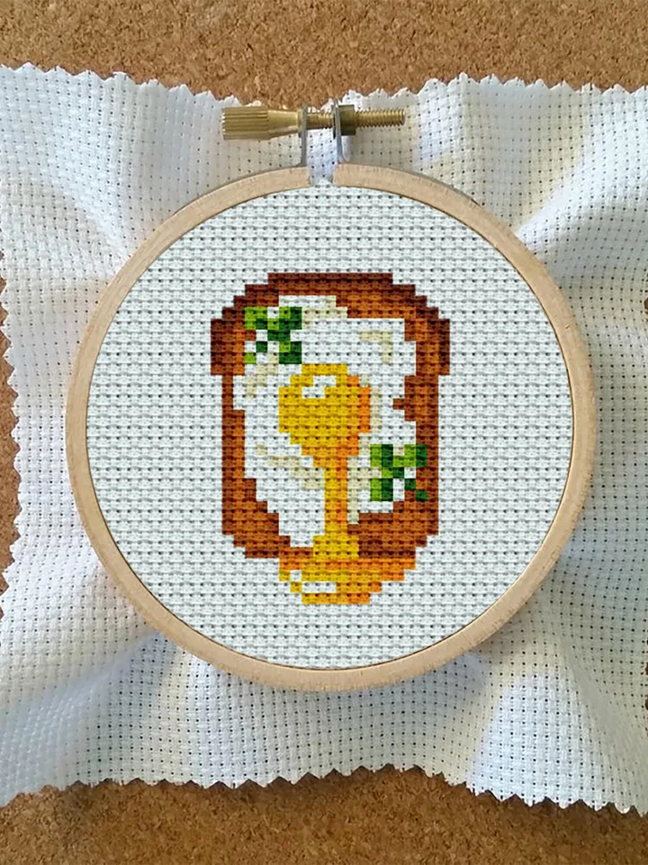 Egg sandwich small cross stitch pattern PDF Mini cross stitch chart, Minimalistic food cross stitch Instant download PDF, Kitchen decor #F12