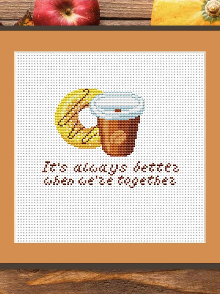 Dessert and Coffee Cross Stitch Pattern, Kitchen Cross Stitch, Embroidery Donut, Dessert Cross Stitch Pattern, Modern Cross Stitch #kt027