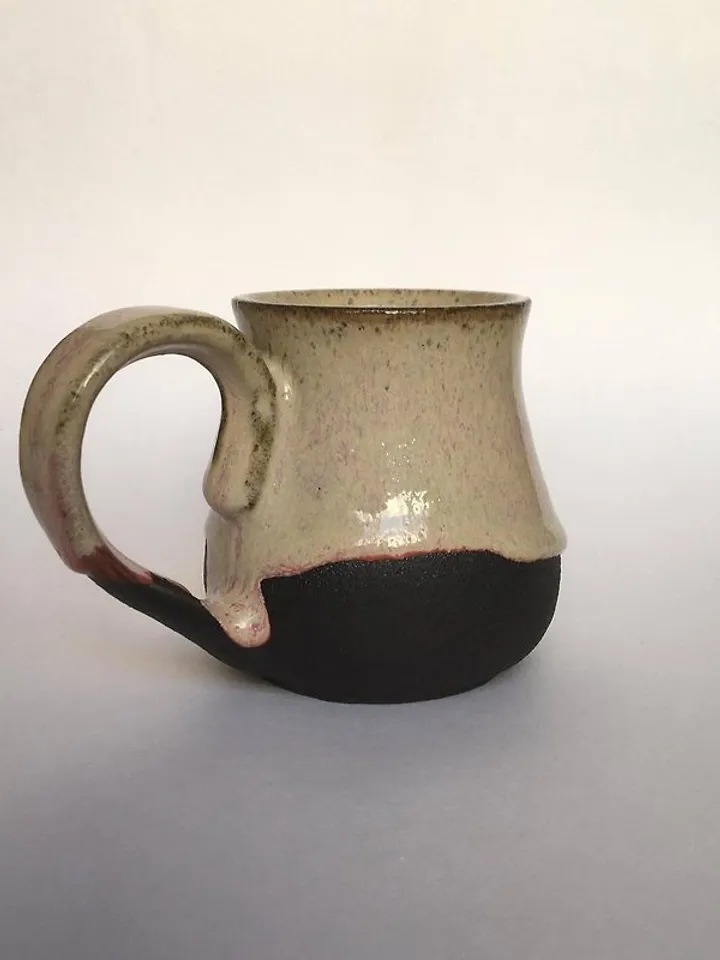 Rose, vanilla and black glazed stoneware mug