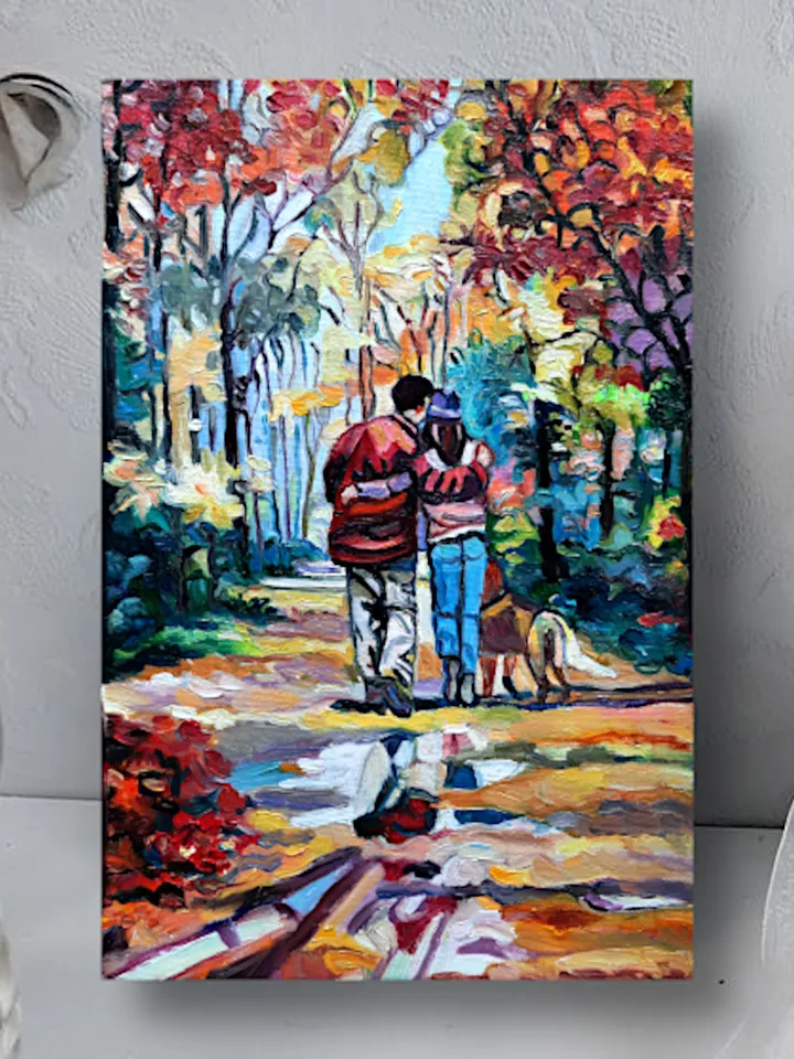 Couple Art Original Oil Painting Oil On canvas